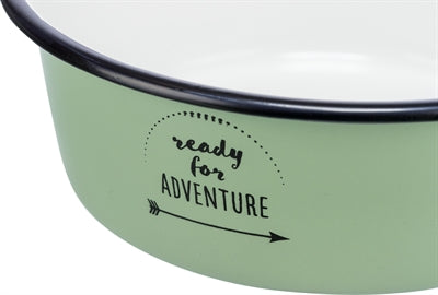 Trixie food bowl Drinking box enamel stainless steel green