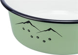 Trixie food bowl Drinking box enamel stainless steel green