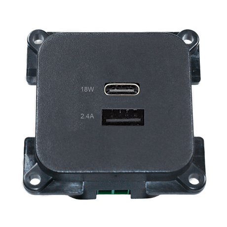 Prise de charge USB ligne C avec USB-A et USB-C - ECE R10 - anthracite - sans emballage de vente