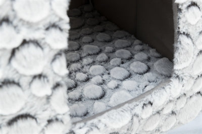 Trixie Cat Basket Iglo mila en peluche blanc gris