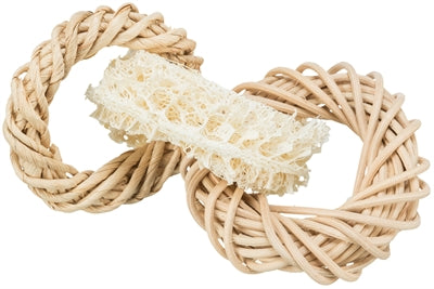 Bague luffa Trixie avec anneau en rotin et feuille de maïs naturel