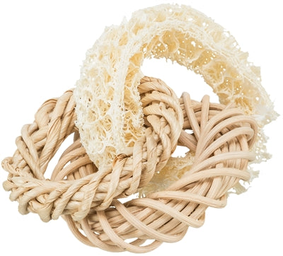 Bague luffa Trixie avec anneau en rotin et feuille de maïs naturel