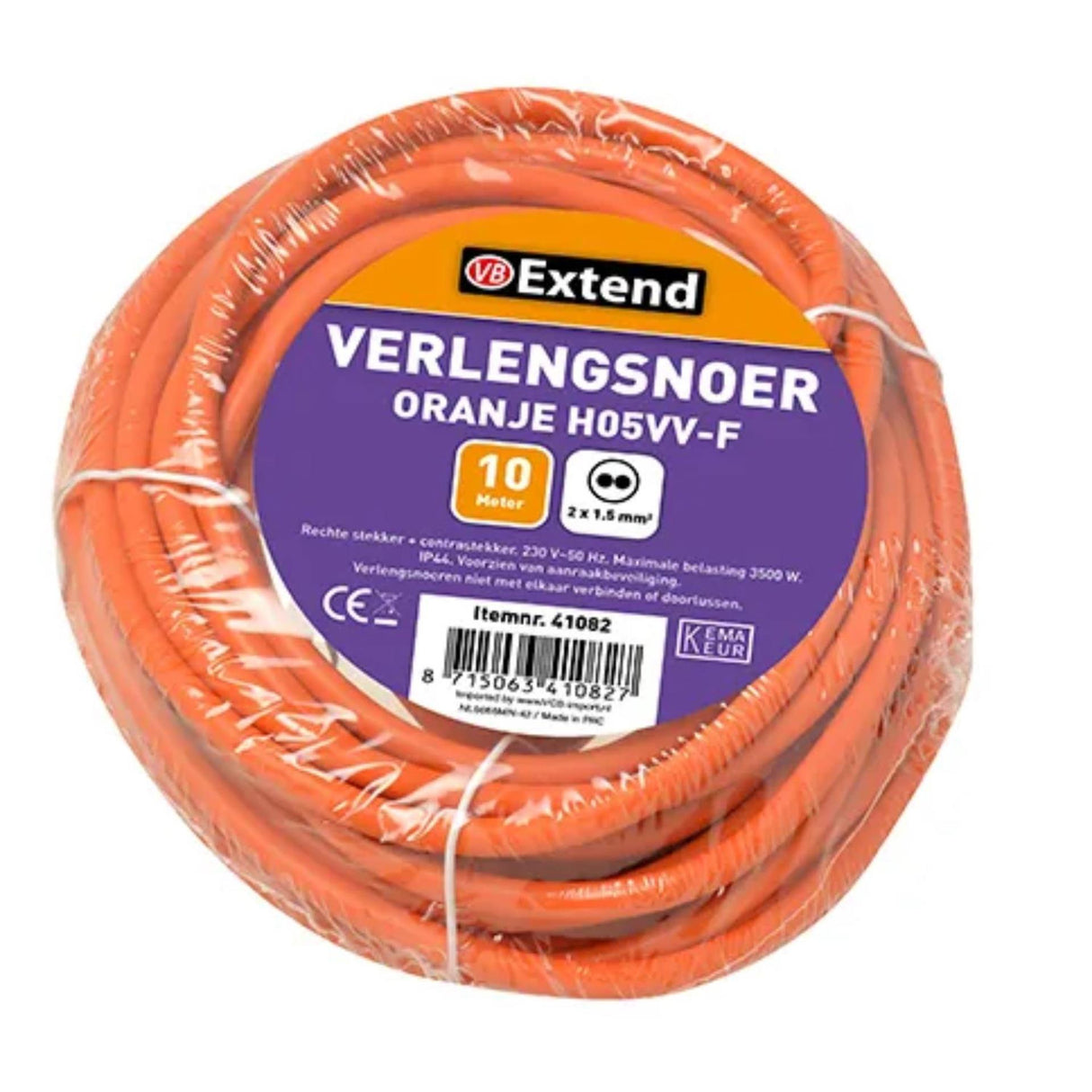 Rallonge 10m orange non mise à la terre max 3500w 2x1,5mm