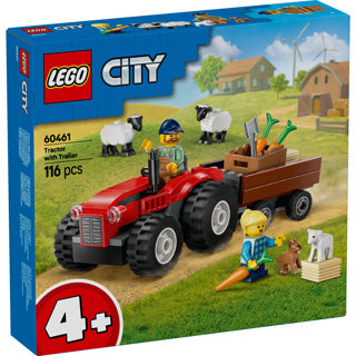 Lego city 60461 tracteur rouge avec remorque et mouton