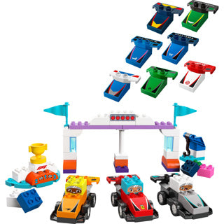Lego duplo town 10445 voitures de course et pilotes de l'équipe f1