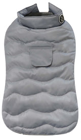 Croci Manteau pour chien rembourré feuilles écologiques gris recyclé