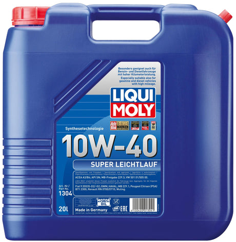 L'huile moteur Liqui Moly fonctionne très bien. huile à fonctionnement super doux 20 litres.