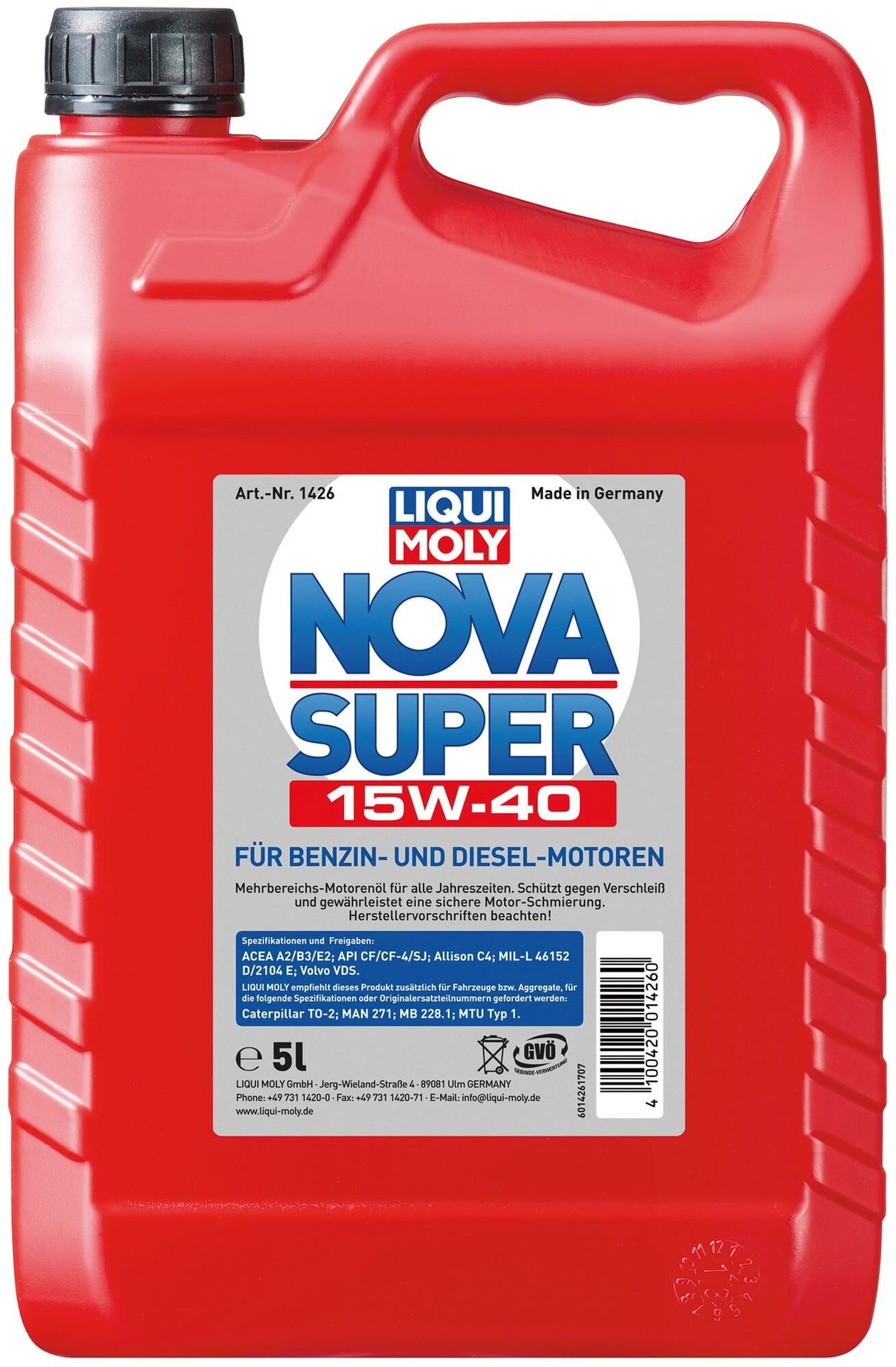 Huile moteur Liqui moly nova super nova super 15w-40 5 litres.
