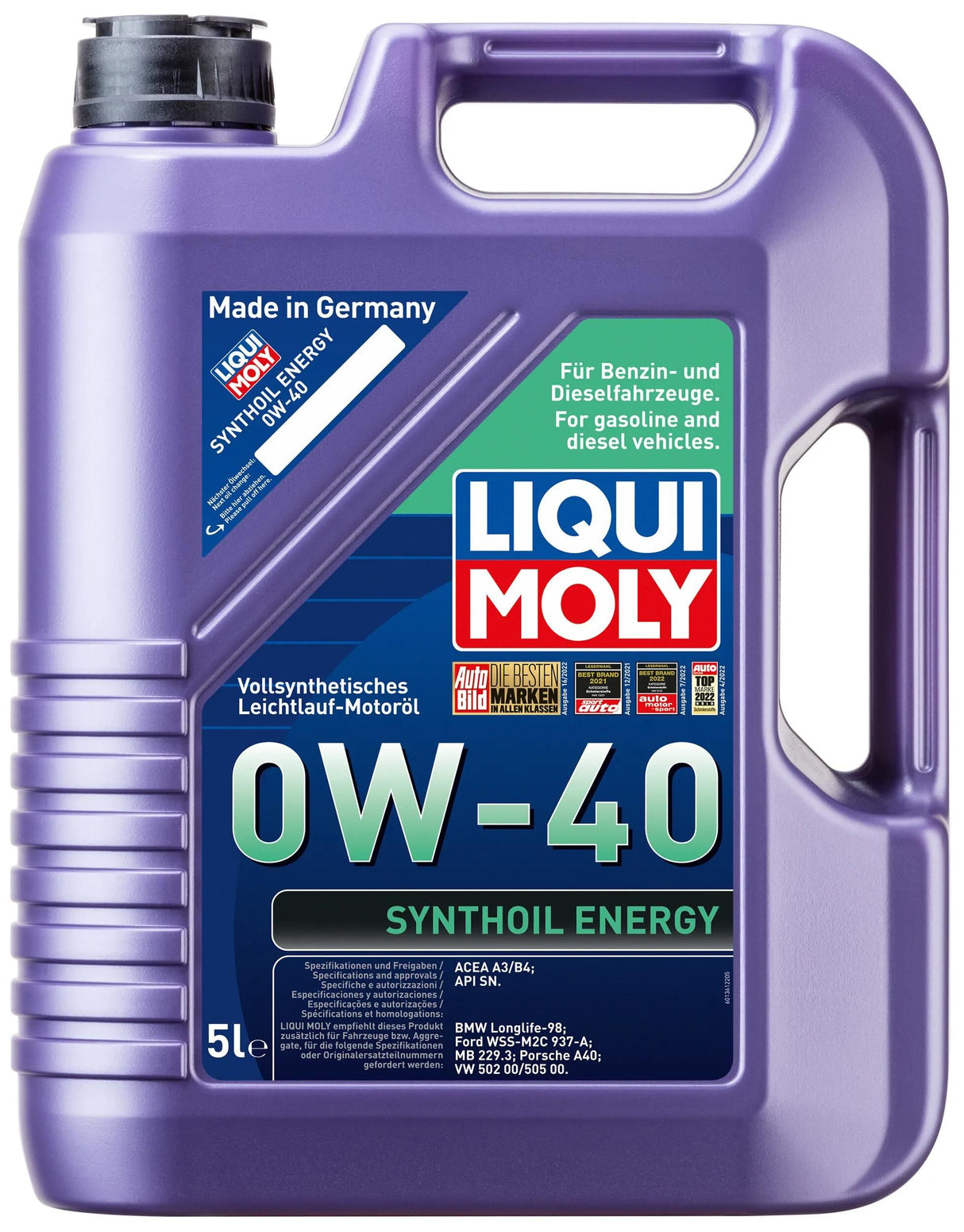 Liqui moly synthoil énergie huile moteur motoroel synthoil énergie lm 0w-40 5 litres