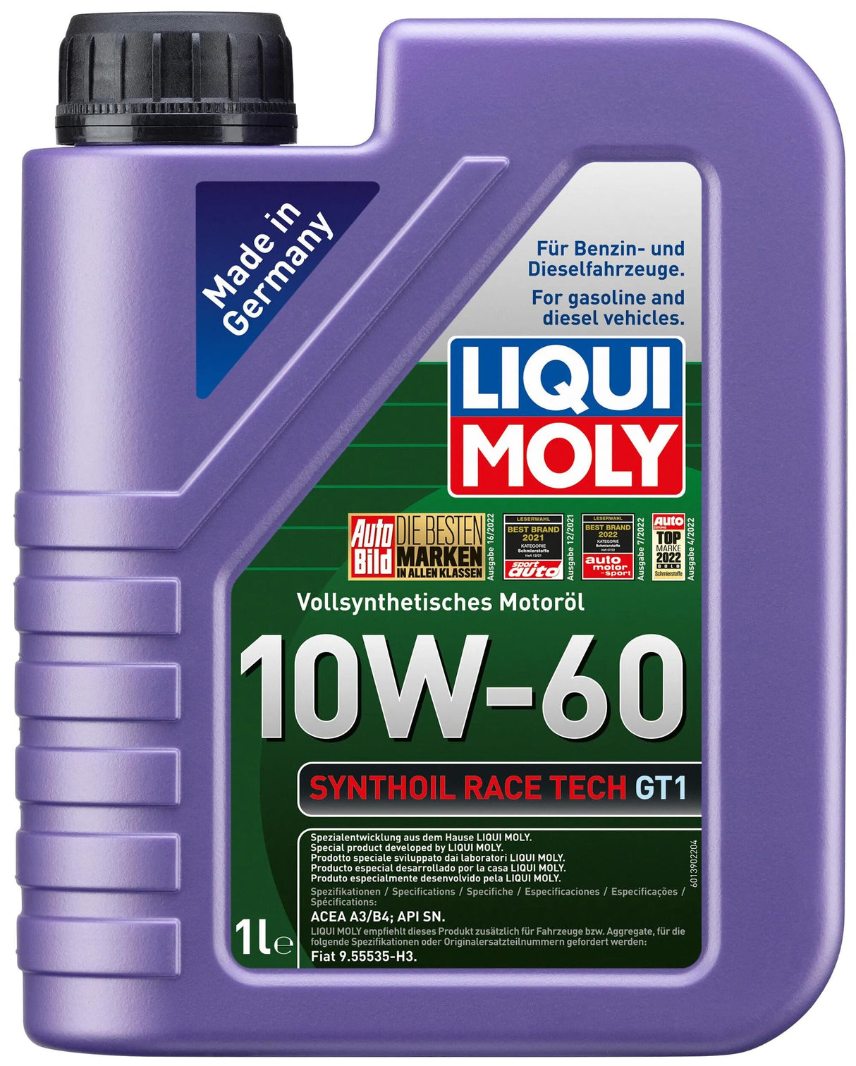 Liqui moly huile moteur synthoil race tech gt1 synthoil race tech gt1 10w-60 1 litre.