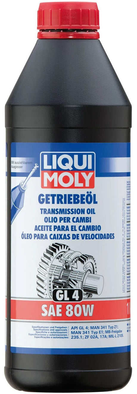 Huile de transmission Liqui Moly GL4. huile pour engrenages gl4 sae 80w lm 1 ltr.