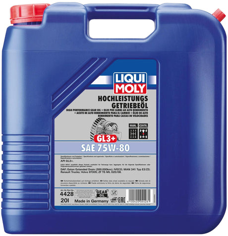 Huile de transmission Liqui moly gl3+ huile pour engrenages 75w-80 20l lm