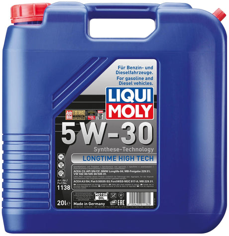 Huile moteur Liqui Moly de haute technologie de longue date. haute technologie de longue date 5w-30 20 litres.