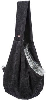 Trixie Dog Sac Belly Carrier Soft Black Grey