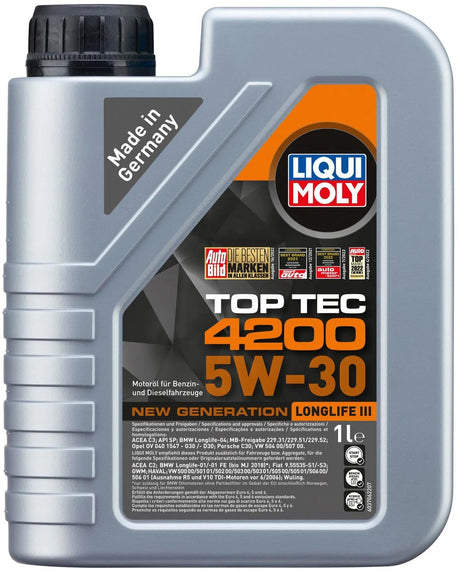 Huile moteur Liqui moly top tec 4200 nouvelle génération. huile moteur top tech 4200 5w-30 1l
