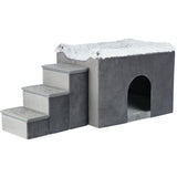 Trixie Dog Basket House Harvey con scala grigia bianca