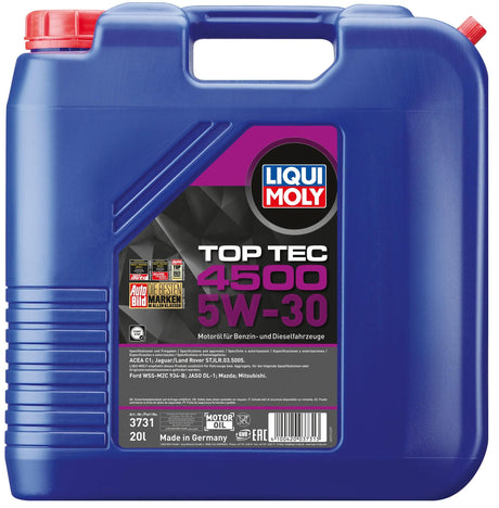 Huile moteur Liqui moly top tec 4500. Huile toptec4500 5w-30 20l