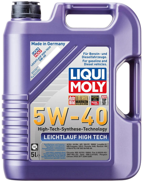 Huile moteur Liqui Moly Leichtlauf High Tech Leichtl. haute technologie 5w40 lm 5 litres.