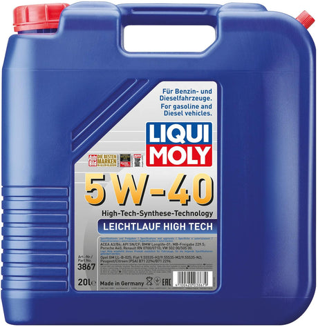 Huile moteur Liqui moly leichtlauf high tech ll high tech 20l 5w-40