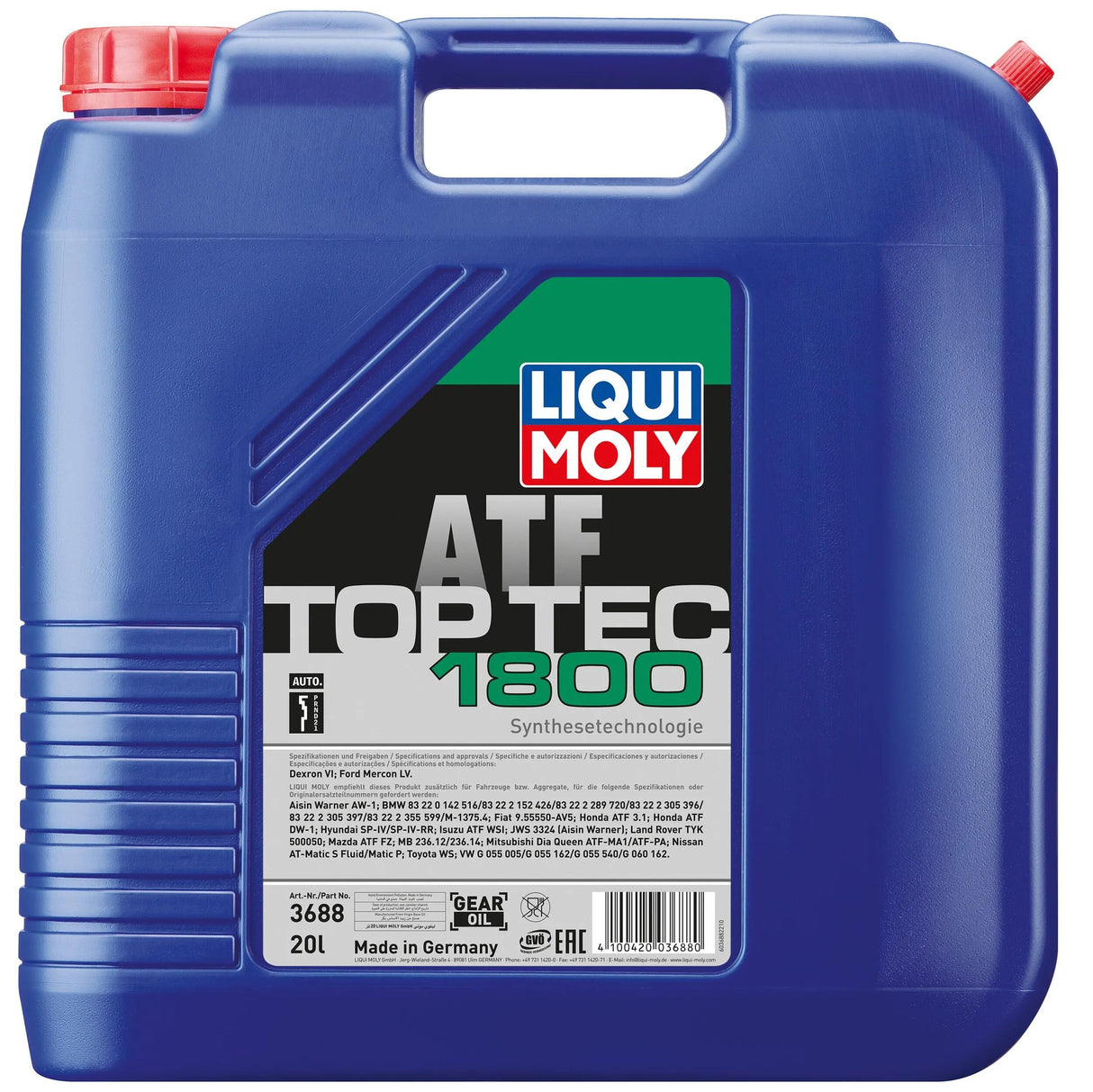 Liqui moly huile de transmission top tec atf 1800 top tec atf 1800 bidon 20l