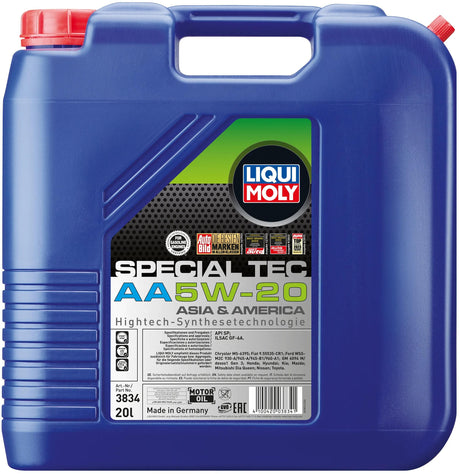 Huile moteur Liqui moly spéciale tec aa . huile moteur 5w-20 20l lm technologie spéciale aa