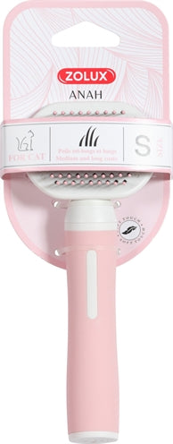 Zolux anah slicker brosse rose tendre blanc