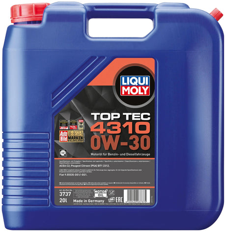Huile moteur Liqui Moly Top Tec 4310. toptec 4310 0w-30 20l