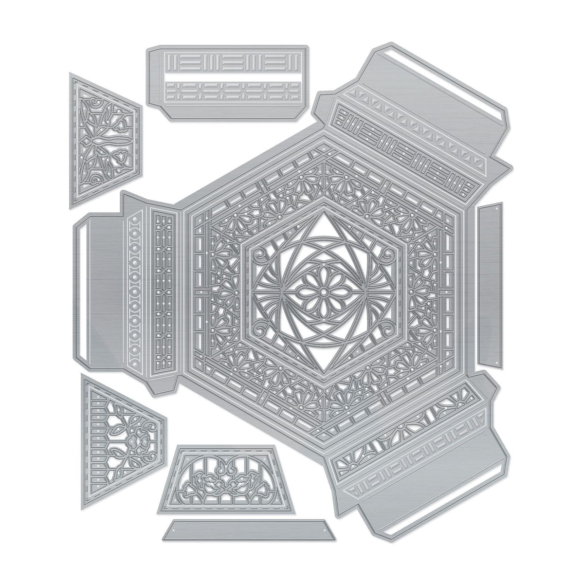 Tonic Studios • Dimensions du récipient en cristal avec base hexagonale.