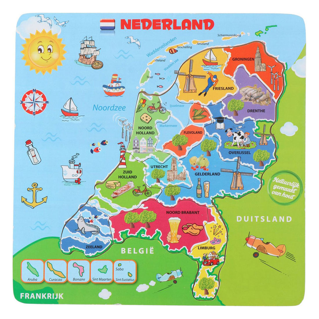 Wooden Jigsaw Puzzle Map Holland, 13 ..