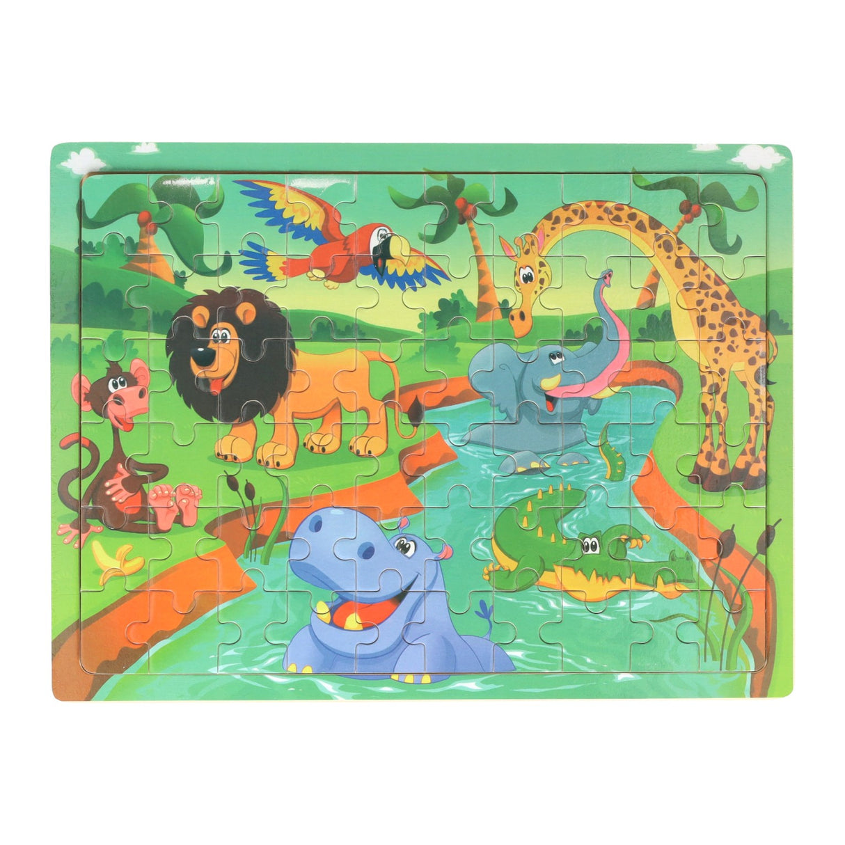 Puzzle en bois animaux sauvages, 60 pcs.