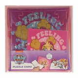 Carte puzzle Paw Patrol carte rose et enveloppe