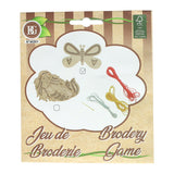 Set de broderie en bois - incl. 3 couleurs de fil et d'aiguille