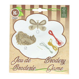 Set de broderie en bois - incl. 3 couleurs de fil et d'aiguille