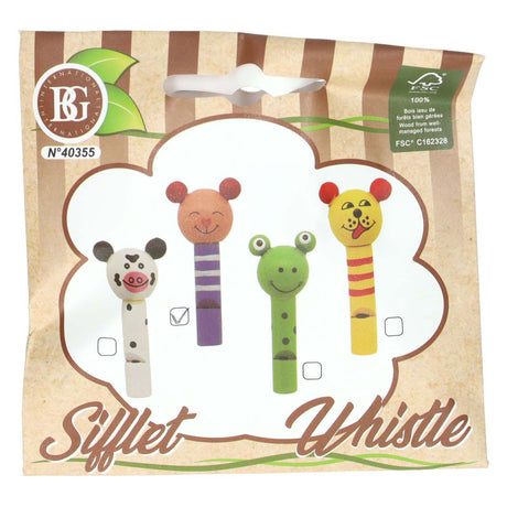 Sifflet animaux en bois - 7 cm