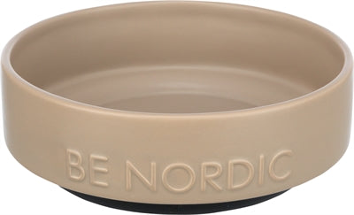 Trixie Be Nordic Food Bowl Hunde Keramik Gummi Taupe