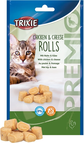 Trixie Premio Hühnchenkäse Rollen für Katzen Gluten -frei