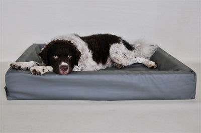 Housse de panier pour chien en cuir artificiel Bia bed gris