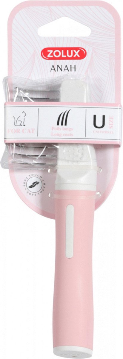 Zolux anah peigne démêlant 10 lames rose blanc