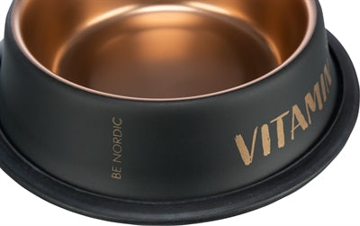 Trixie be Nordic bol à eau alimentaire acier inoxydable caoutchouc noir bronze