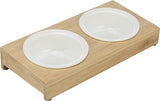 Trixie Food Bocket Water Bowl Set Ceramic Bamboo