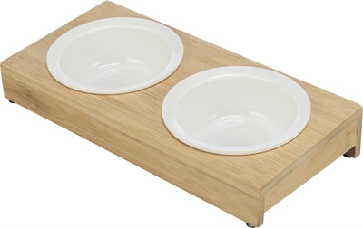 Trixie Food Bocket Water Bowl Set Ceramic Bamboo