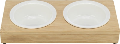 Trixie Food Bocket Water Bowl Set Ceramic Bamboo