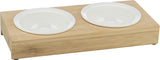 Trixie Food Bocket Water Bowl Set Ceramic Bamboo