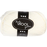 Fil pour bébé Creativ company, l : 172 m, blanc, 50 g 1 pelote