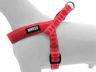 Morso mini harnais pour chien réglable rouge à lèvres recyclé rose