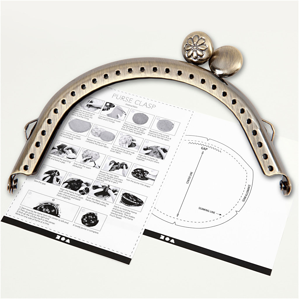 Kit de boucles de portefeuille Creativ company, taille 8 cm, laiton brossé, 1 pièce