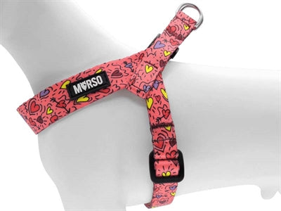 Morso mini harnais pour chien réglable recyclé rose think pink