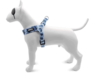Morso mini harnais pour chien réglable recyclé splash bleu