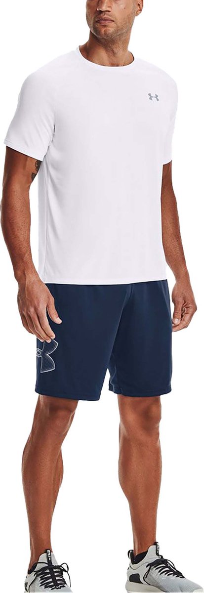 Under armour ua tech 2.0 ss tee-wht chemise de sport homme - blanc - gris couvert