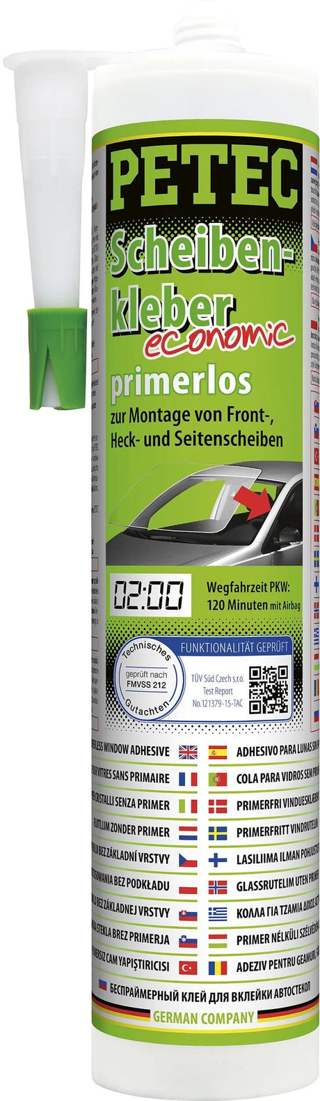 Colle pour vitres Petec Colle pour vitres économique 1K sans apprêt, 290ml